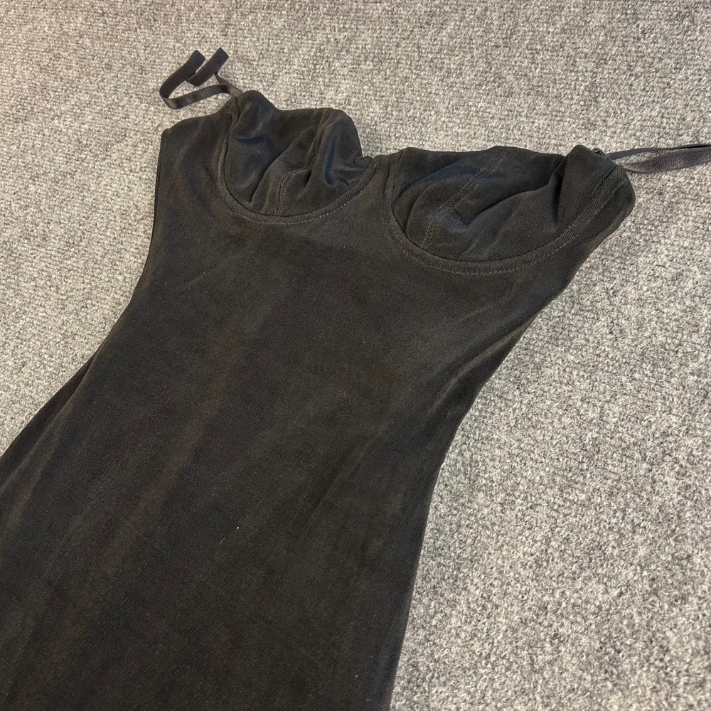 Mirror Palais Black Dress XS Maxi Adjustable Straps Side Zip